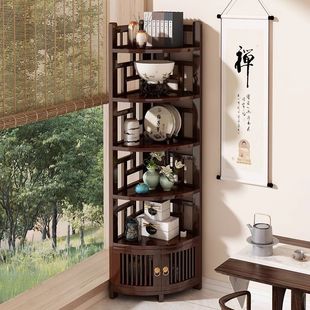 Corner Storage Rack Household Corner Cabinet Corner Cabinet New Chinese Restaurant Corner Cabinet Living Room Corner Cabinet Sofa Side Cabinet