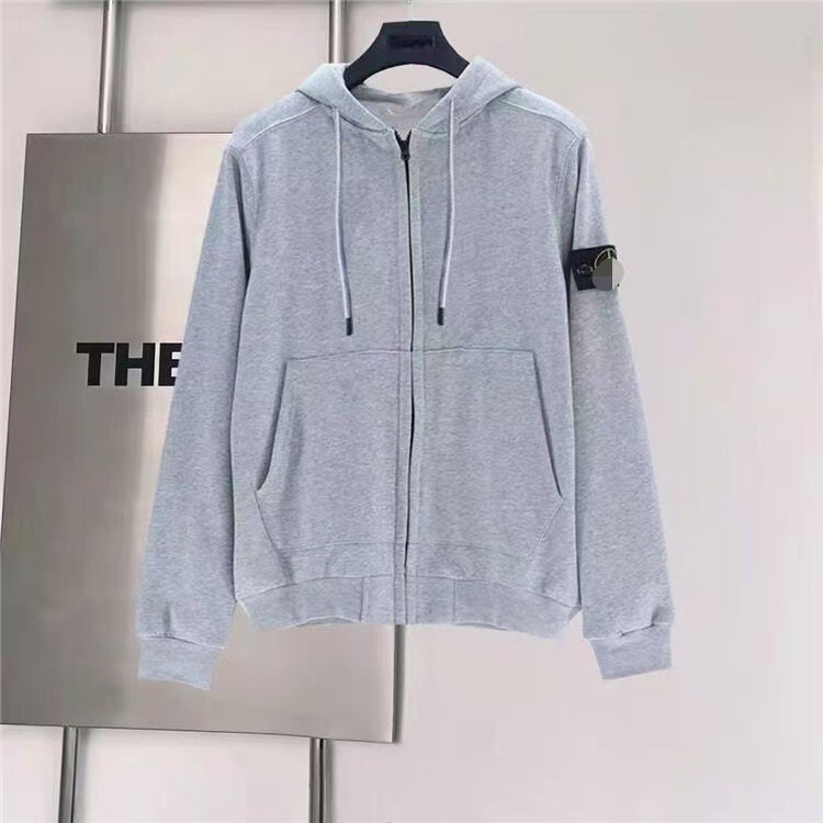 New Stone Solid Color Hooded Zipper Sweatshirt Men's Loose Casual Jacket Spring and Autumn Versatile Trendy Cardigan New Stone Solid Color Hooded Zipper Sweatshirt Men's Loose Casual Jacket Spring and Autumn Versatile Trendy Cardigan