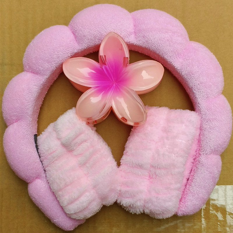 クロスボーダーの卵の花の泡の布のフランネルのスポンジの洗顔防水のカチューシャのカチューシャのセットの雲のカチューシャの髪飾り|undefined