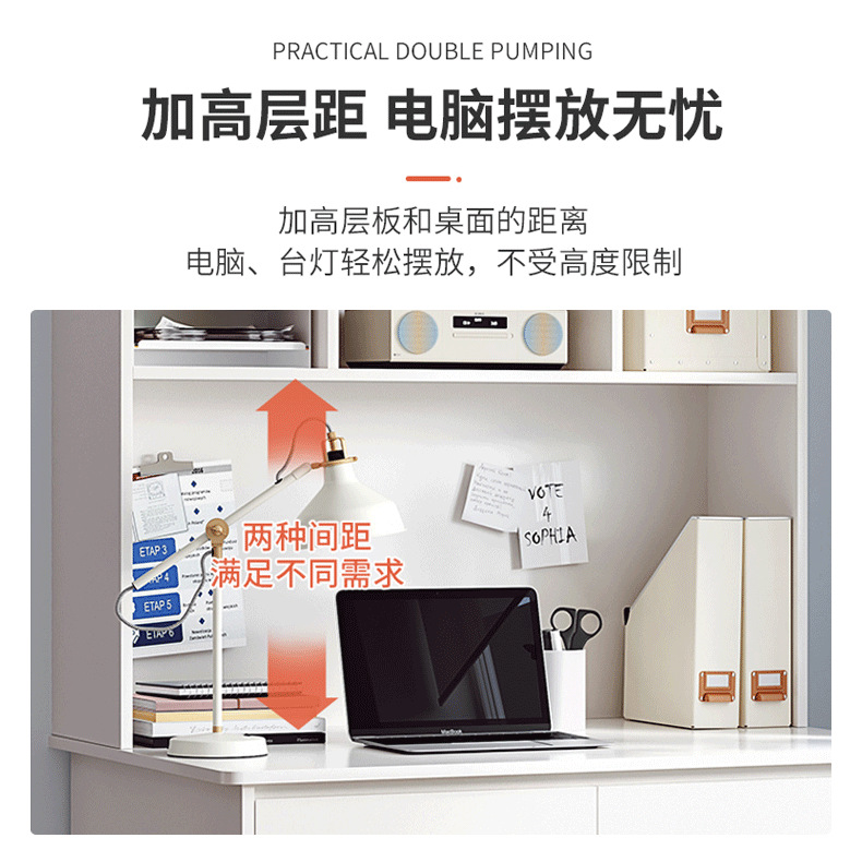 Nórdico escritorio estantería integrado con estantería hogar dormitorio escritorio de la computadora escritorio dormitorio estudiante aprendizaje mesa de escritura