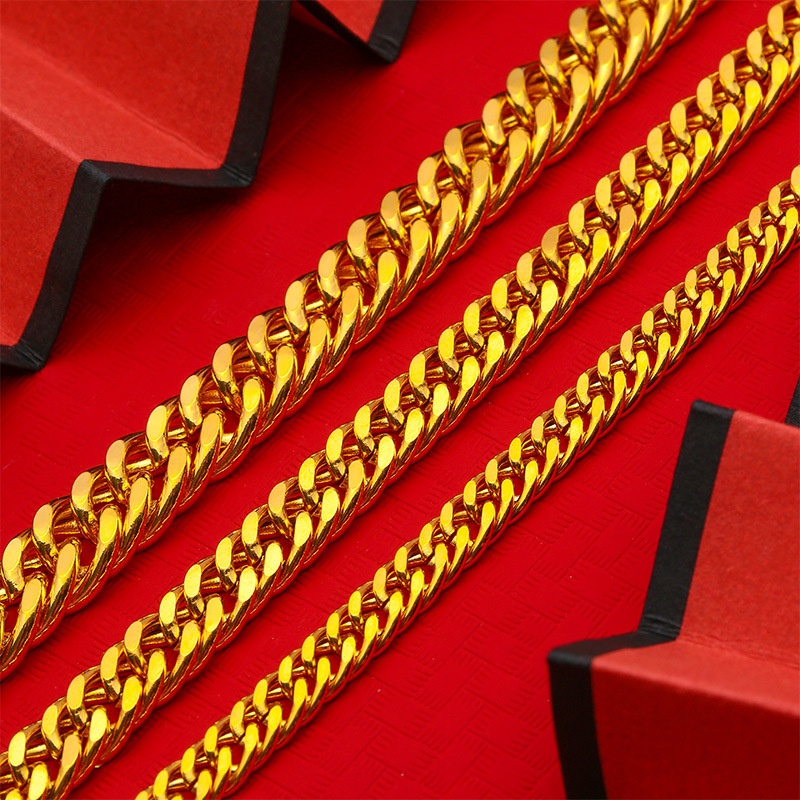 Imitation 24k gold double buckle boss bracelet men's and women's live wholesale hand jewelry cross-border explosive accessories