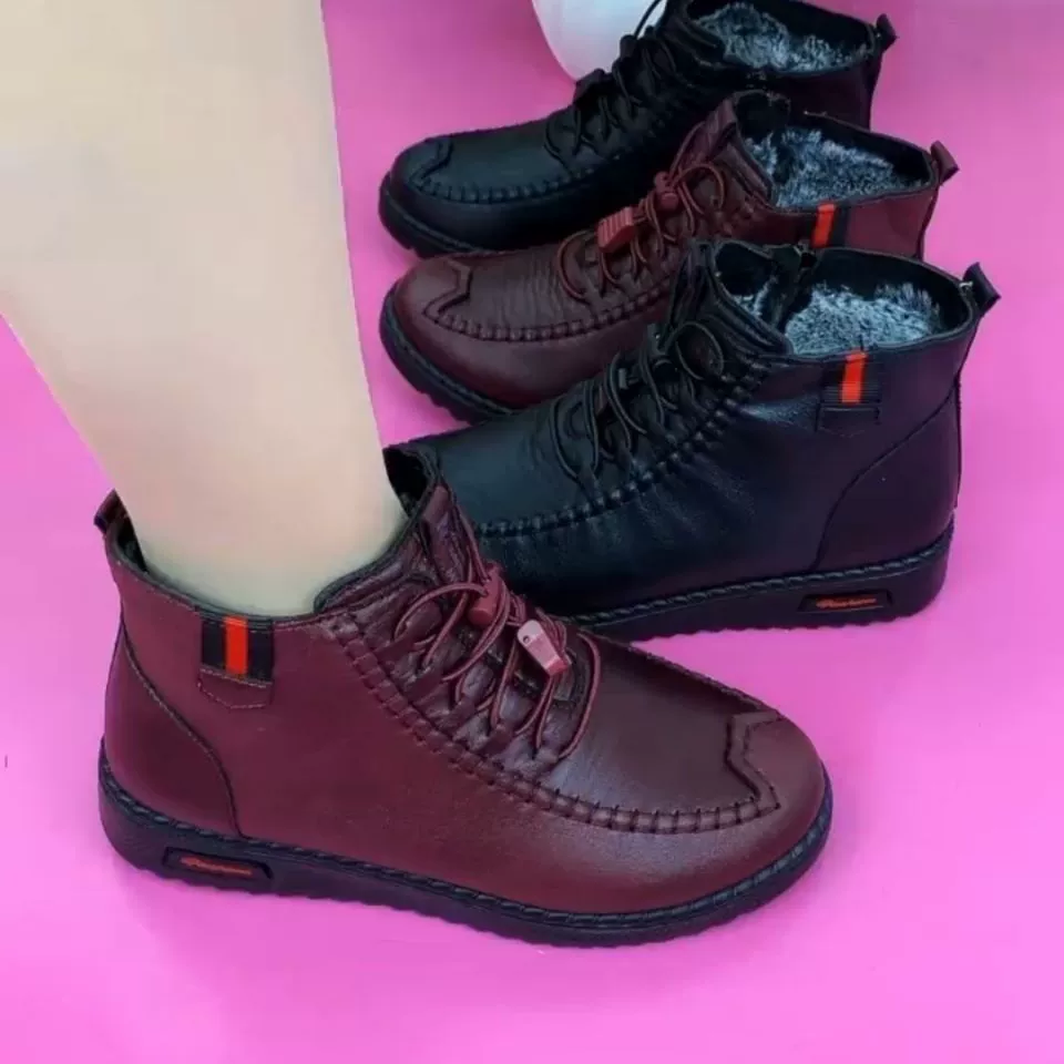 Мягкая зимняя хлопковая обувь на флисовой подкладке, теплые мокасины для среднего и пожилого возраста, Удобная нескользящая Мягкая подошва с плоским дном для мамы и пожилых людей