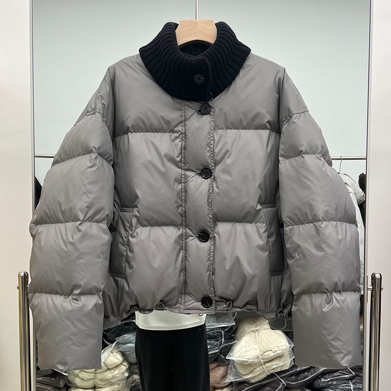 Winter knitted warm velvet down jacket