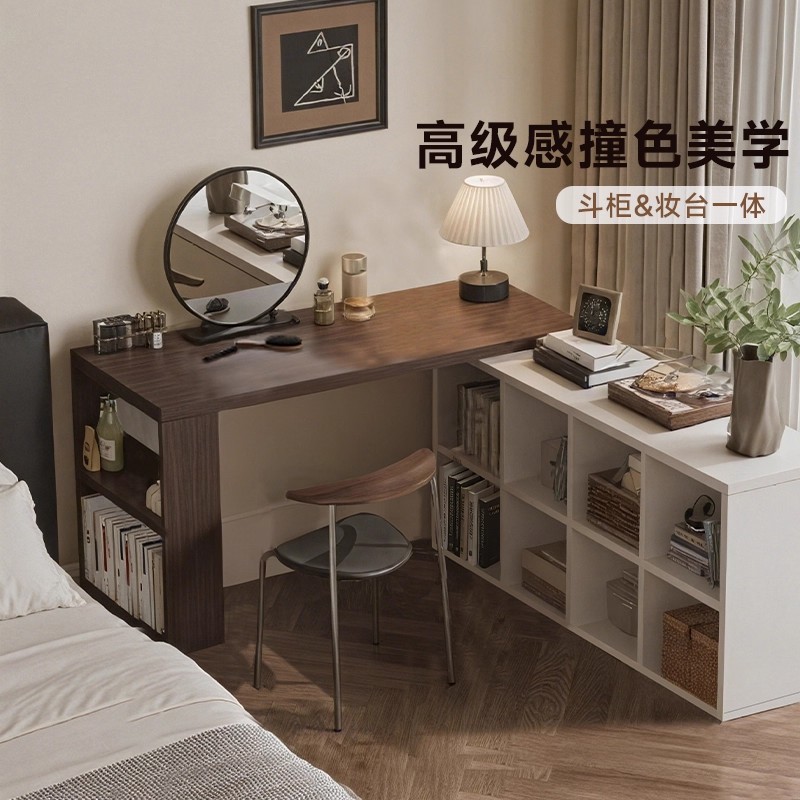 Escritorio de esquina de madera sólida, comedor de dos en uno, escritorio de estudio doméstico para adultos, estante, escritorio de computadora en forma de L medieval