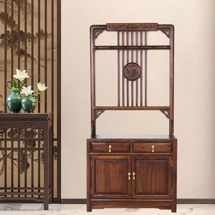 Old Elm Coat Rack, Shoe Cabinet, Screen, Entrance Cabinet, Can Hang Clothes, All Solid Wood Integrated Partition Cabinet, Dust-Proof Entrance Hall