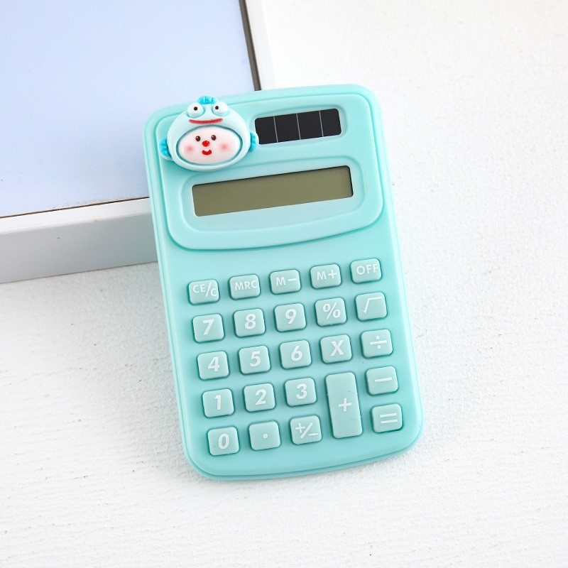 Calculadora mini de dibujos animados, diseño creativo para estudiantes