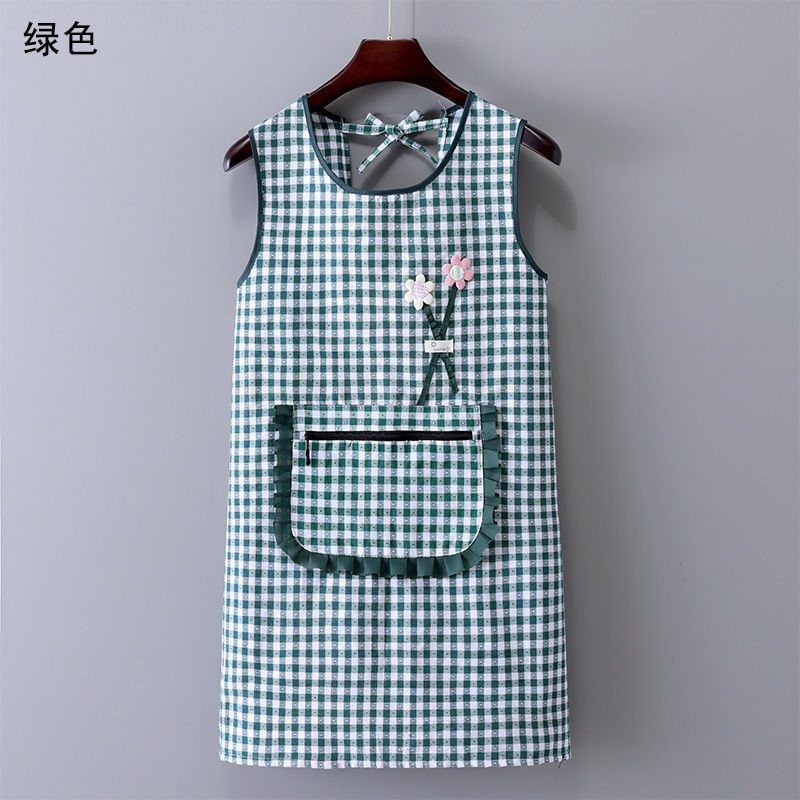 입체적인 꽃지퍼 포켓 조끼-그린