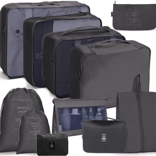Amazon travel storage bag, seven-piece, eight-piece, nine-piece set, digital wash, make-up, clothes, dust-proof luggage bag