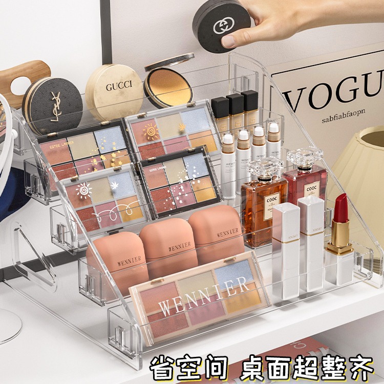 送料無料既製アイシャドウ収納ラック段付き収納ラックメイクアップ化粧品口紅マニキュアディスプレイラック