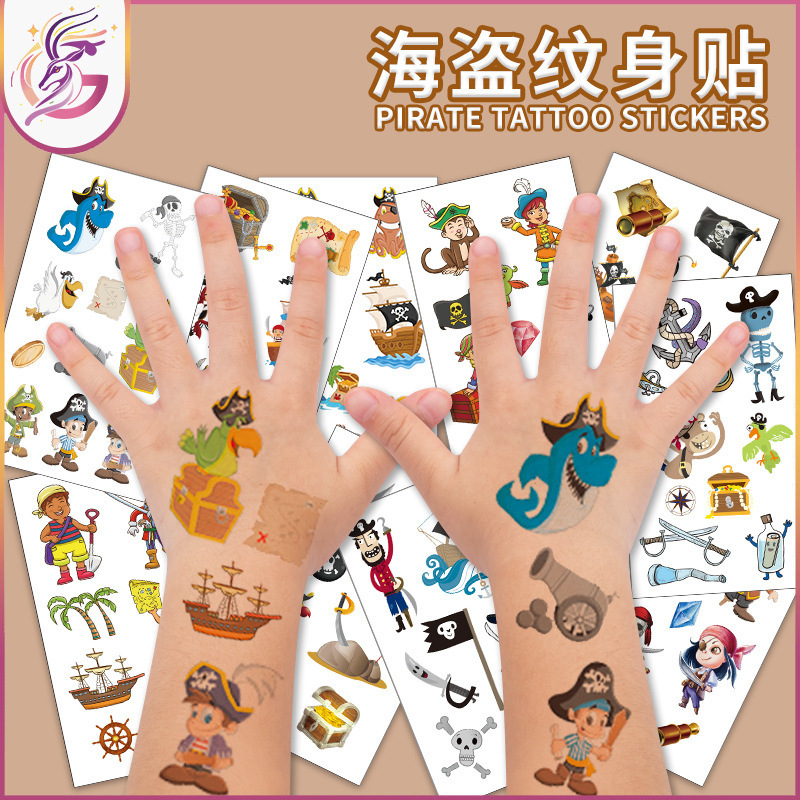 Pirate tattoo stickers Mini Waterproof sweat treasure hunting funny cartoon fun children temporary disposable tattoo stickers Pirate tattoo stickers Mini Waterproof sweat treasure hunting funny cartoon fun children temporary disposable tattoo stickers