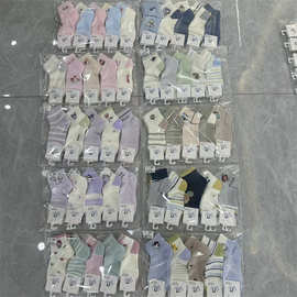 俊语宝贝儿童春夏网眼低帮运动船袜卡通一体机男女童学生短袜批发