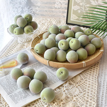 跨境仿真青梅假青梅水果模型假杏厨房客厅装饰小发卡拍摄道具