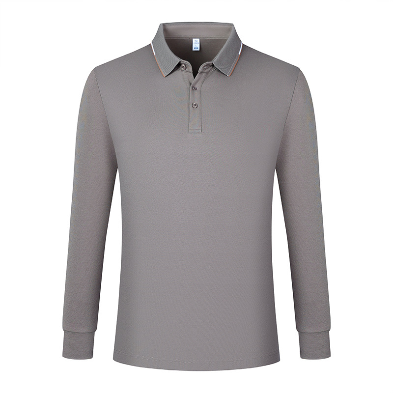Ropa de trabajo profesional de alta gama ropa personalizada lana seda otoño invierno camisa polo de manga larga personalizada logotipo impresa