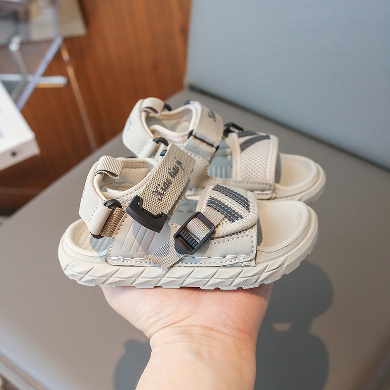 Sandalias para niños, suelas suaves, zapatos de playa con punta abierta, niños 2024, nuevos estilos de verano, sandalias deportivas para niños de mediana edad para niños