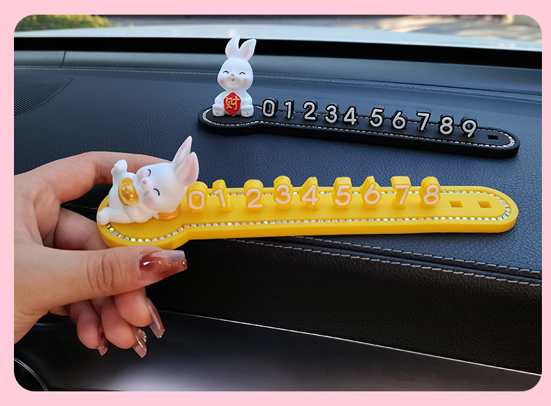 Car Temporary Parking Number Plate Car Mobile Phone Card Cute Cartoon Car Car Mobile License Plate Car Interior Supplies