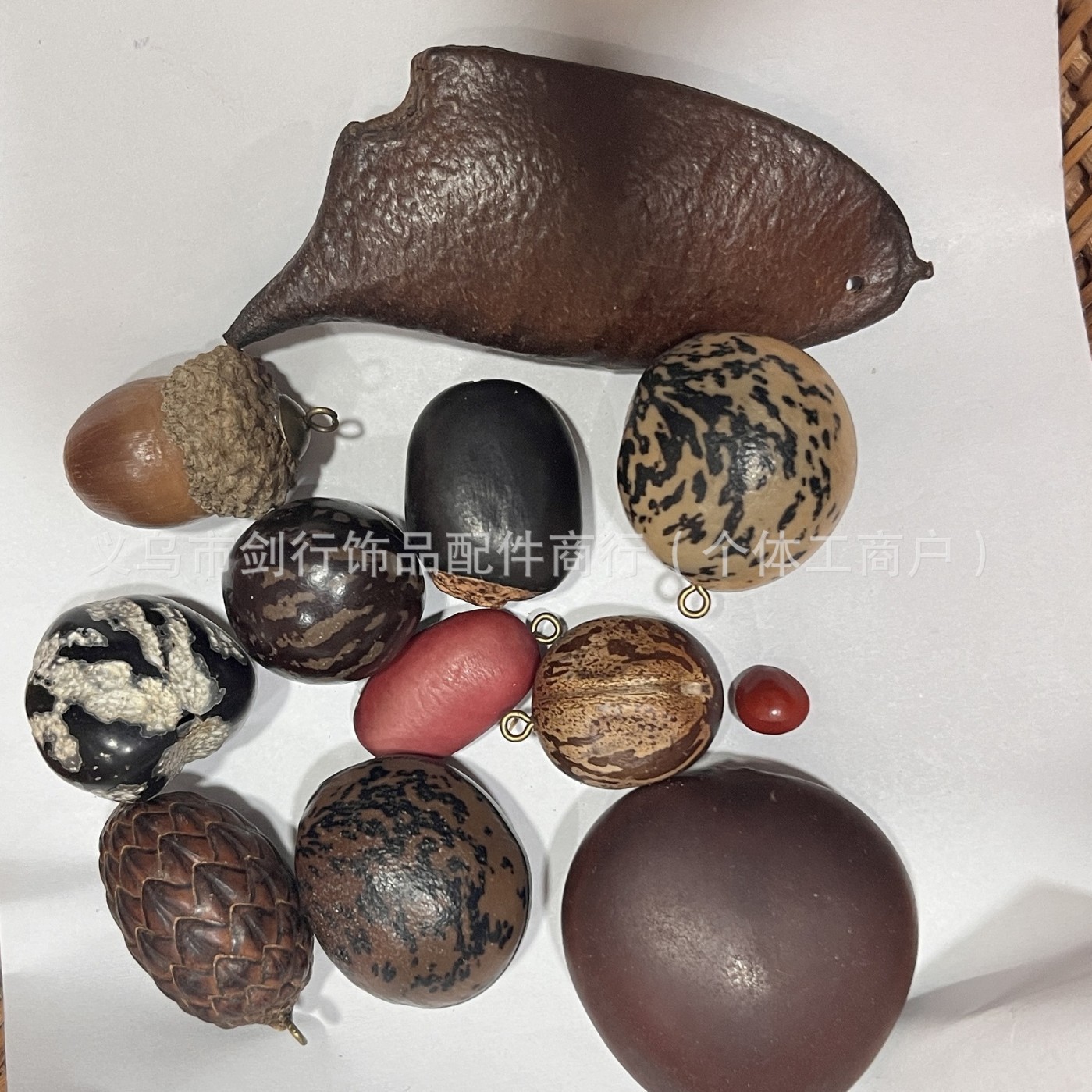 带钉各类菩提子散珠大红豆木鱼果千眼菩提根牛角豆DIY佛珠手链批