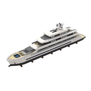 Cross-Border Moc-164155 Large Luxury Yacht - White Version (with 4 Decks) 16189Pcs
