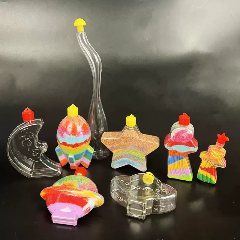 PVC沙画瓶 PETG彩砂瓶 儿童创意diy塑料沙画瓶流沙许愿瓶批发
