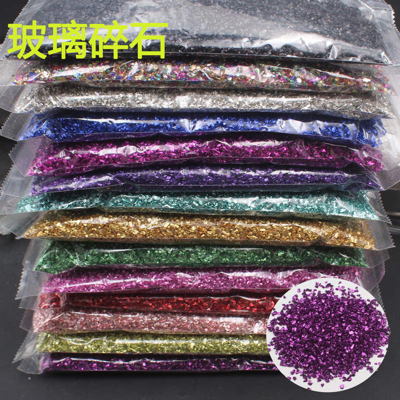 diy irregular nail art gravel color irregular imitation ore high brightness glass gravel Crystal porcelain painting material