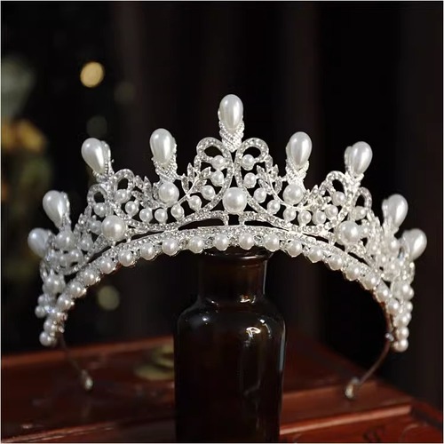 European and American bridal crown wholesale baroque drop diamond princess crown performance birthday tiara wedding dress accessories