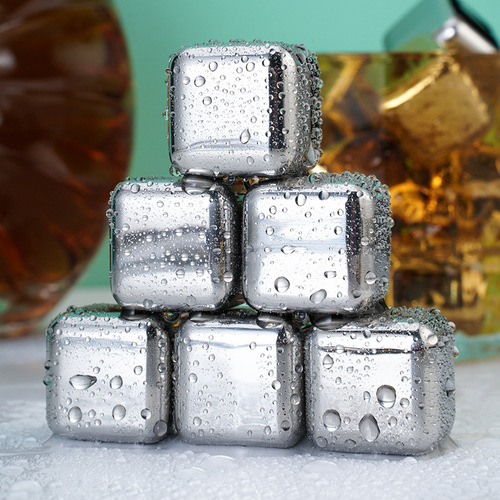 Metal ice tartar, bar whiskey chilled wine, quick-frozen ice balls, ice cubes, promotional 304 stainless steel ice cubes