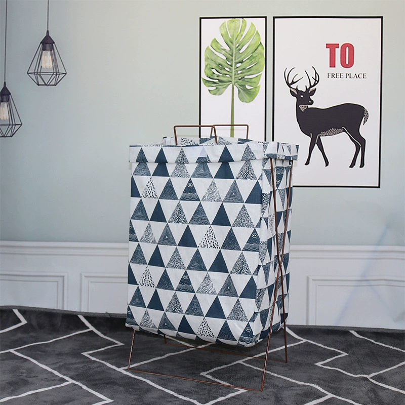 Folding Laundry Basket, Collapsible Storage Bin, Fabric Hamper with/without Cover, Multiple Prints