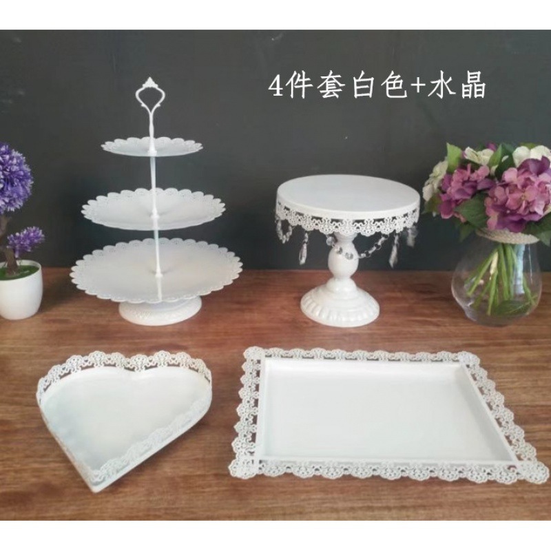 Tabla de postres de boda portapaste combinación set set de hierro forjado europeo 13 piezas set de decoración de bandeja West Point image 8