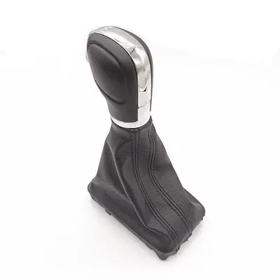 for Volkswagen Tiguan Gear Lever: Sürətlər qutusu və əl tormozu başlıqları - volkswagen-tiguan12-17-years-black-cowhide-gear-lever-cover-gear-head