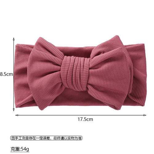 European and American new style fine pit cotton baby headband headband baby knitted elastic seamless bow headband headwear
