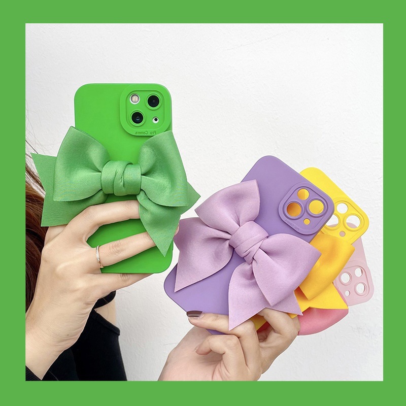 3d Bowknot Silicone Phone Case For Iphone 17 16 15 Pro Max Stylish_voghion.com