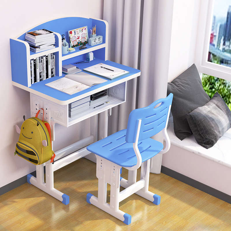 Children's Study Table, Primary and Secondary School Students' Writing Table, Male and Female Children's Homework Desk and Chair, Home Adjustable Desk and Chair Set