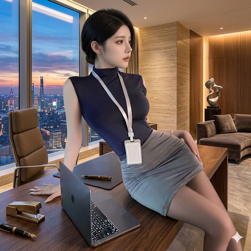 Secretary - dark grey suit set + black stockings / Free size【 35-60kg 】