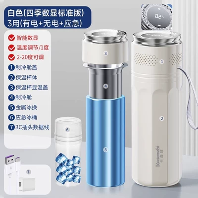 Carson Insulin Refrigeration Box Portable Mini Fridge Rechargeable Insulated Cup for Medicines Dormitory Bag Growth Hormone (Soyuducular) - coconut-milk-white-temperature-displaying-all-season-standard-edition-temperature-adjustmentrefrigeration-compartment-metal-ice-ring