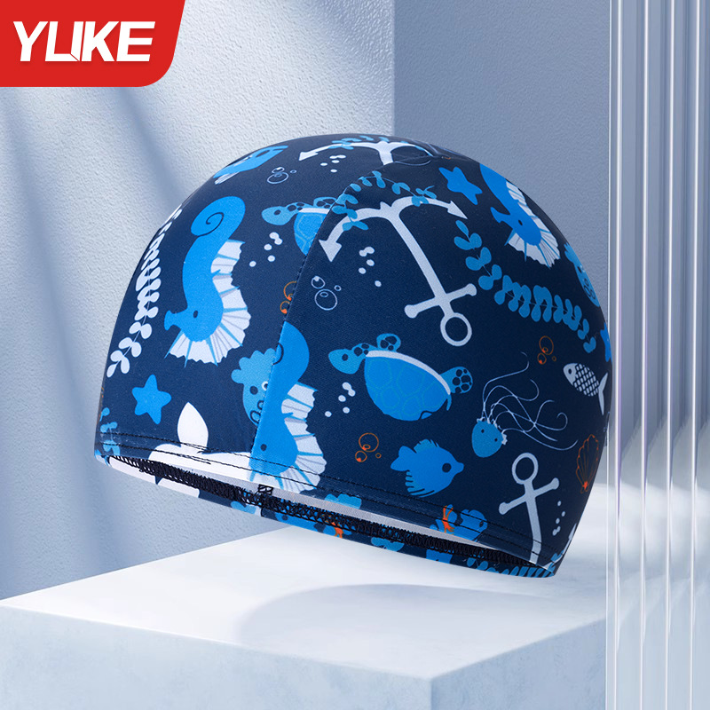 Gorro de natación para niños dibujos animados de niñas sombrero de tela cómodo bebé natación sombrero elástico equipo de piscina de escuela primaria para niñas