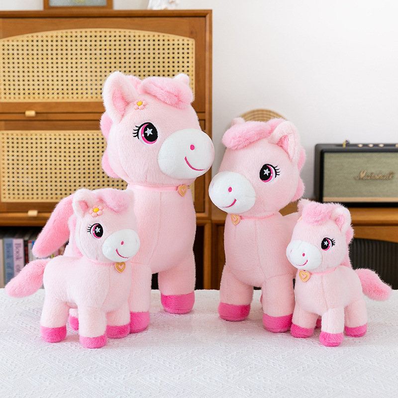 Year of the Horse Mascot Peach Blossom Horse Stuffed Toy Doll 2025 Pink Pony Doll Opening Gift Wholesale