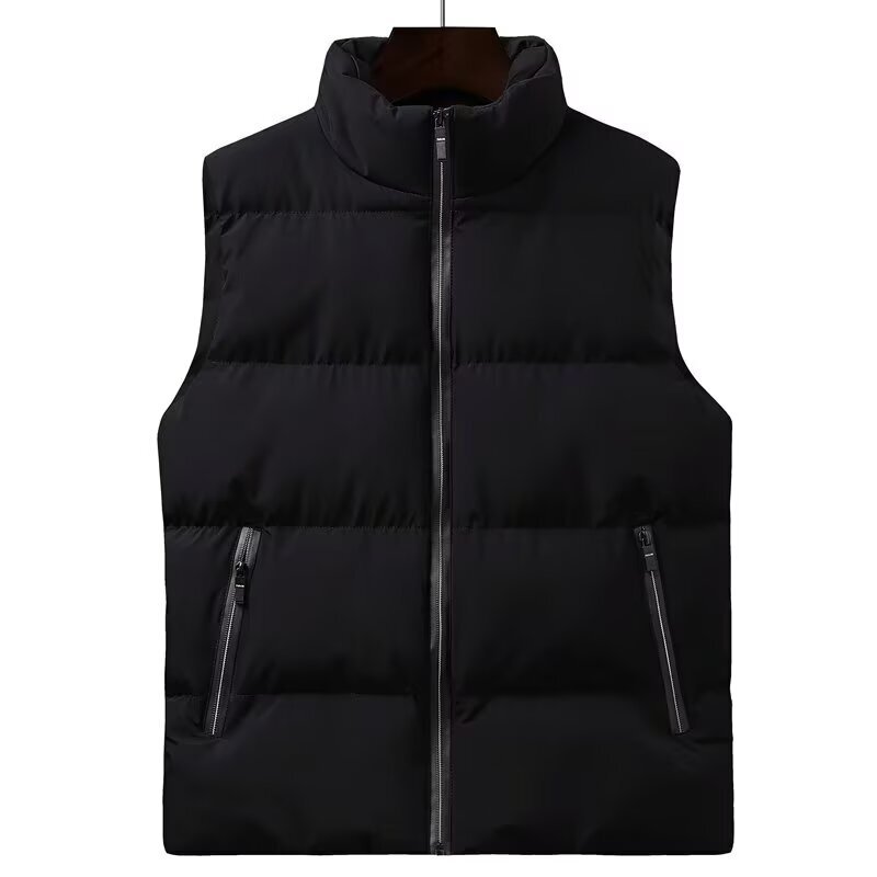 Plus Size Vest Men's Jacket 2025 Autumn and Winter Outer Wear Warm Thickeneded Stand-Up Collar Vest Large Size Casual Vest Jacket