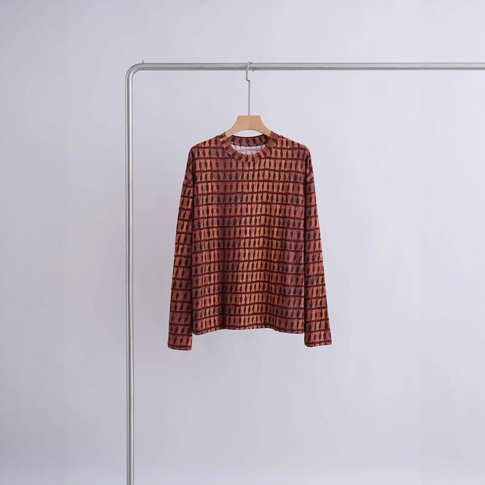 轻竹节肌理 柔顺透气棉麻落肩长袖T恤