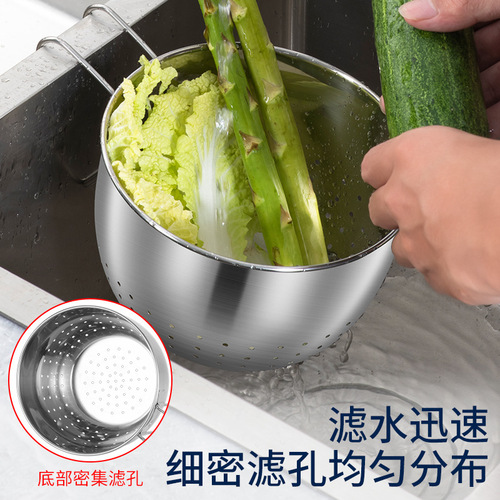 Thickened stainless steel kitchen sink drain basket kitchen waste filter vegetable washing filter water storage rack manufacturer wholesale