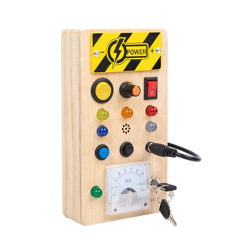 Wooden electronic switch key, cognitive toy, early education