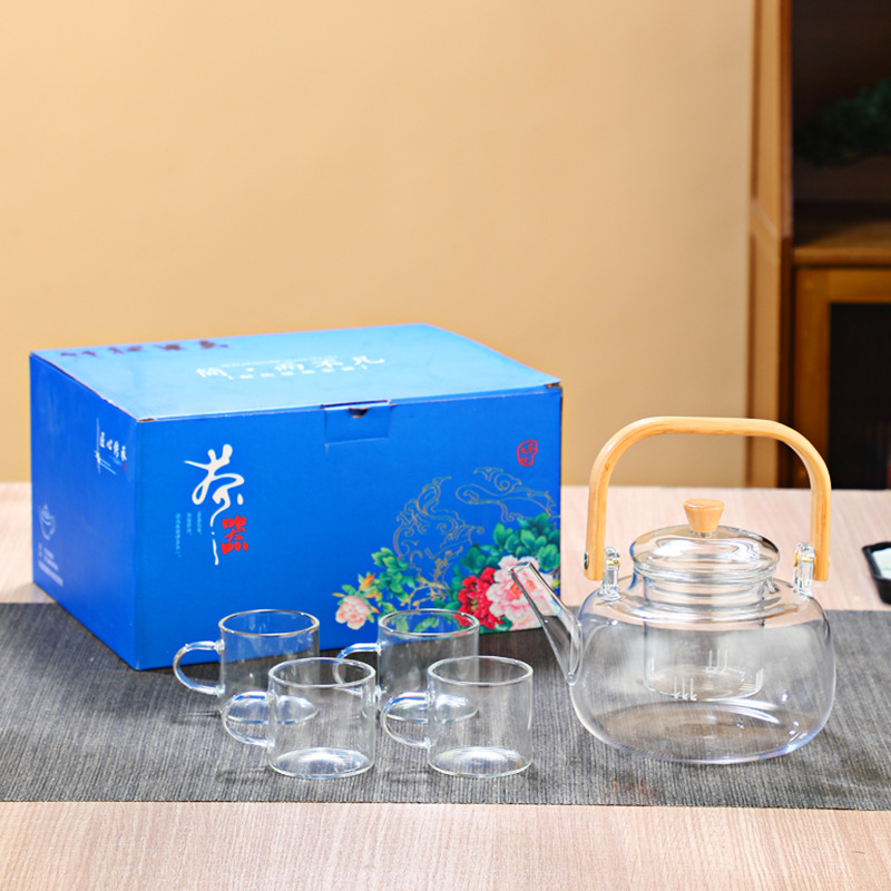 [Color box] Transparent square handle + 4 cups