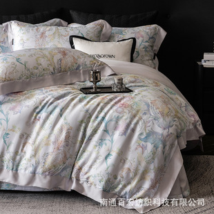 美式田园花卉100支LF奥地利兰精天丝四件套春夏丝滑裸睡被套床品-阿里巴巴