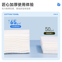 Disposable Thickened Washcloth for Both Dry and Wet Use, 50-Ply Soft Cotton Tissues with Pearl Texture—Pull-Out Design Perfect for Beauty Salon Cleansing