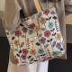 Popular large-capacity niche shoulder bag women's 2024 new ins canvas bag tote class handbag commuter bag