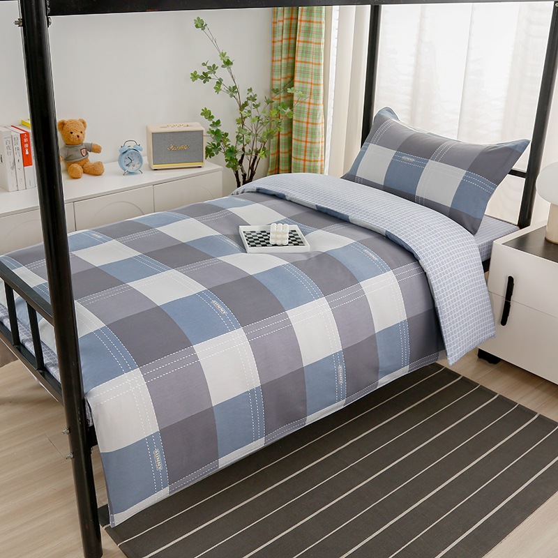 Juego de algodón de tres piezas para dormitorio de estudiantes, juego de seis piezas de algodón puro, funda de edredón, litera, kit de dormitorio, compra al por mayor