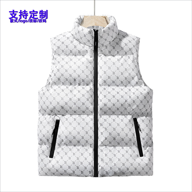 가을 겨울 남성용 트렌디 브랜드 다운 코튼 조끼 새로운 청소년 조끼 따뜻한 겉옷 소년 조끼 조끼 재킷