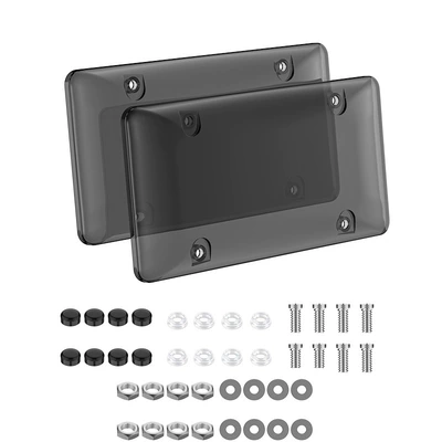 American License Plate Frame (License plate holder/license plate holder) - black-pair-boxed-white-accessories