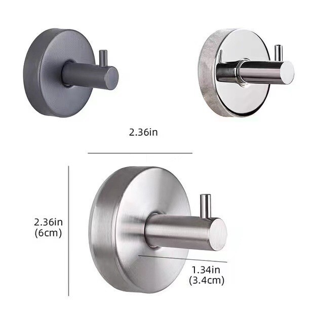 Cross-border stainless steel clothes hook, suction cup hook, metal hook, strong adhesive hook, coat hook, robe hook, bracket for bathroom Cross-border stainless steel clothes hook, suction cup hook, metal hook, strong adhesive hook, coat hook, robe hook, bracket for bathroom