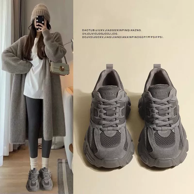 Чжао Луси, тот же Millard 2024 новый дышащий дикий кекс с толстой подошвой маленький повседневный кроссовки