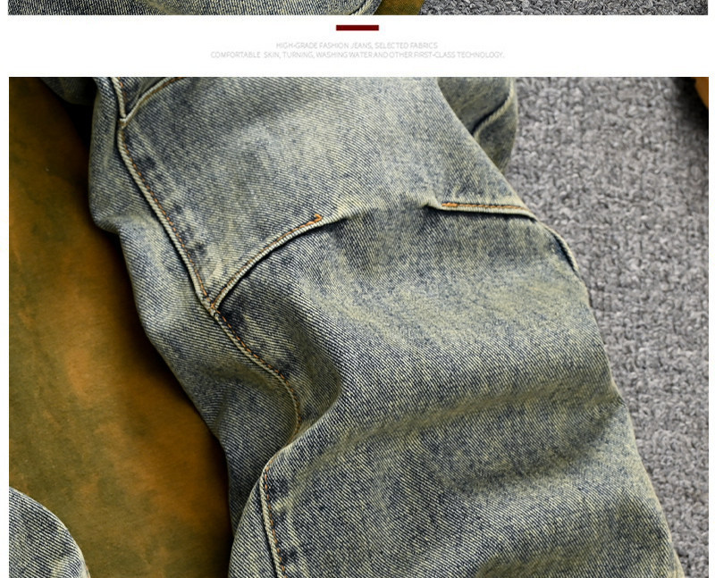Men's Retro Straight Leg Distressed Jeans Loose Long Trousers Trendy American Youth Disco Squared Versatile_mkmklike.com