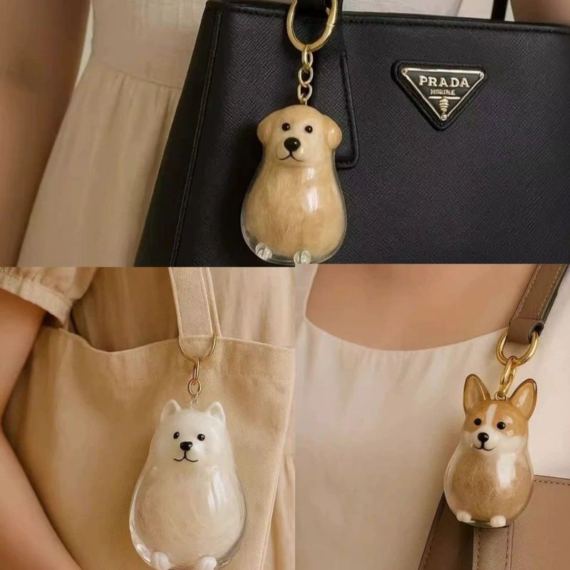 透明収納ボックス犬の毛収集ペンダントゴールデンレトリバーコーギーサモエドラブラドール毛収納キーホルダー|undefined